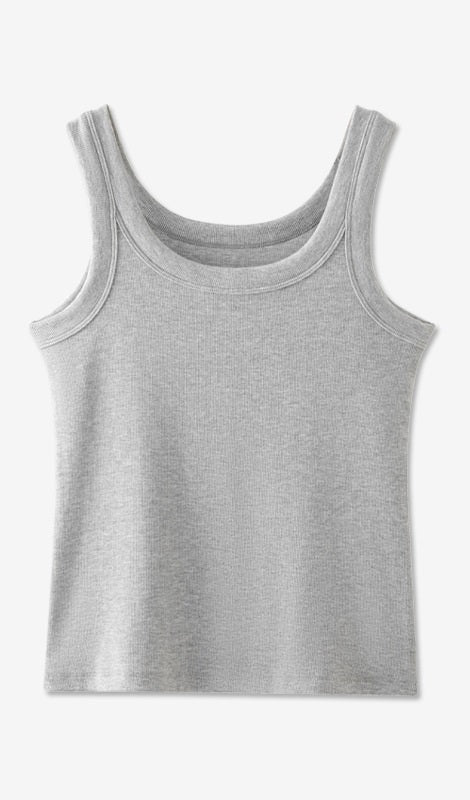 90's Ribbed Tank Grey