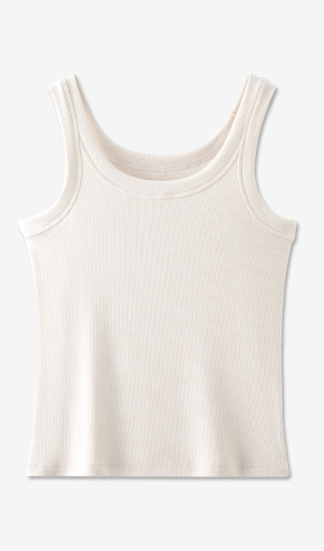 90's Ribbed Tank Ivory
