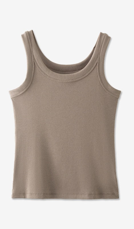 90's Ribbed Tank Cocoa